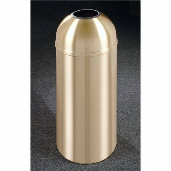 Sturdy Essentials Olympus 12 Gallon Trash Receptacle | Heavy-Duty Brass & Aluminum | Rust & Tarnish Resistant | Stylish & Durable for Commercial Use - (Open Dome Top)