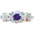 thumbnail image 4 of Sterling Silver Rhodium-Plated Iridescent Cz 3-Stone Ringsize 6 (Width 1.4 To 2.6) - Jbsp, 4 of 5