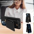 thumbnail image 6 of SaniMore RFID Blocking Wallet Case for iPhone 12 Pro Max, Crossbody Zipper Purse Case for Women/Girls, Wrist Strap PU Leather Card Holder Kickstand Cover for Apple iPhone 12 Pro Max, Black, 6 of 9