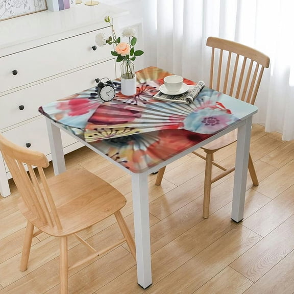 BANET Square Table Cloth Bright Abstract Floral Table Cloths Waterproof Table Cover for Dining Holiday Banquet 36*36