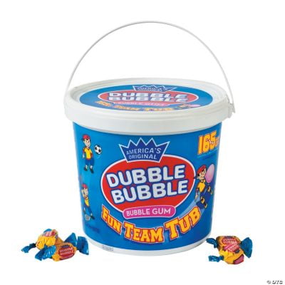 Dubble Bubble® Team Tub, 165 Pieces, Individually wrapped, Baseball, Bubble Gum