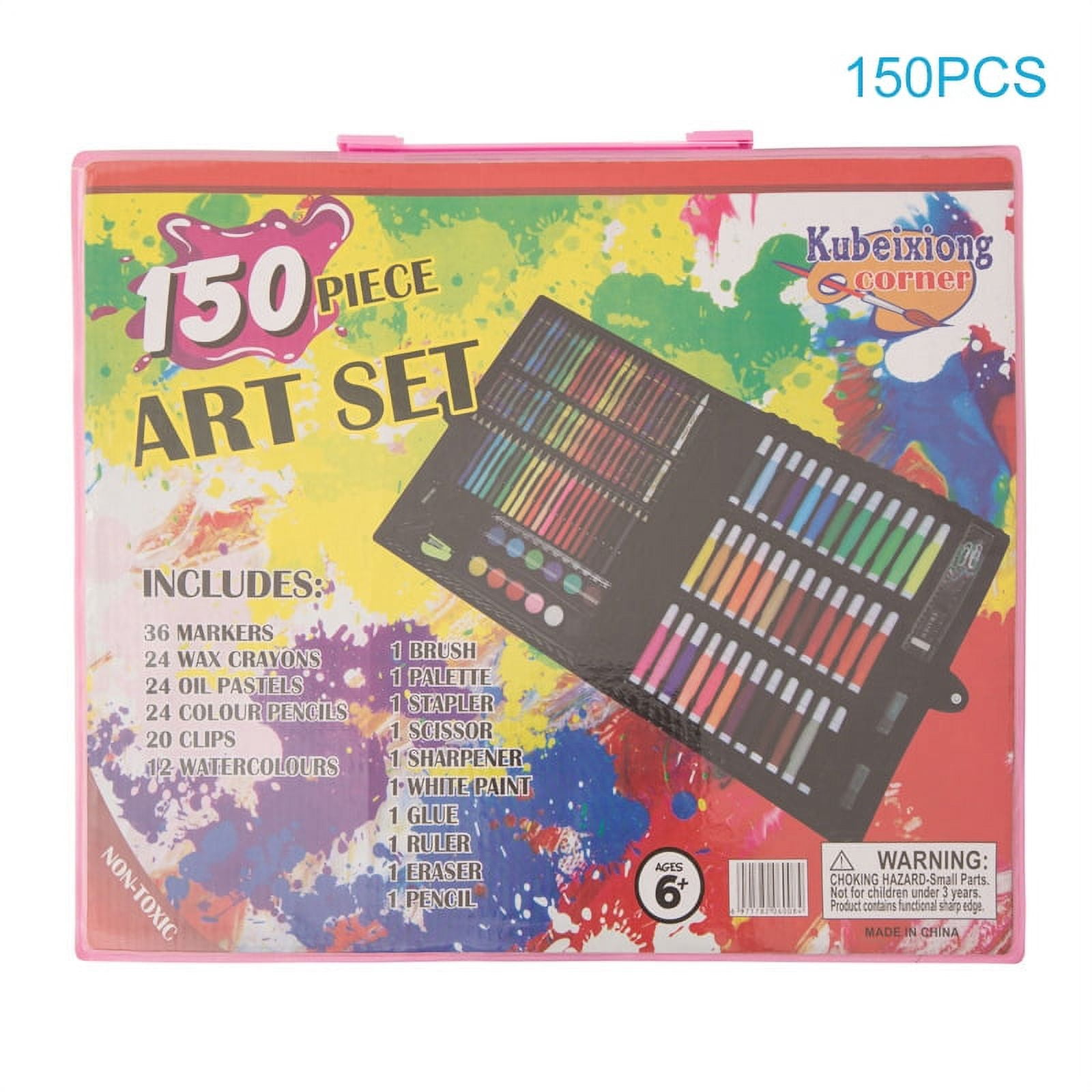Tutuviw Children Drawing Set 150 Pcs Kids Art Set Water Color Pen Crayon  Oil Pastel Painting Drawing Tool Art Supplies Stationery 2 Set Black