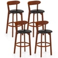 thumbnail image 1 of Costway 30.5" Bar Stool Set of 4 with Curved Backrest & Footrest Counter Height Stools, 1 of 10