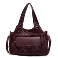 thumbnail image 1 of Bolso Mano Mujer Color Sólido PU Bandolera Gran Capacidad Uso Diario (Vino) Rojo, 1 of 9