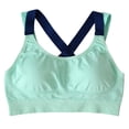 thumbnail image 2 of Ochine Strappy Sports Bra for Women Girls Comfort Wireless Seamless Padded Racerback T Shirt Bras Quick Dry Activewear for Fitness Gym Workout Excercise with Medium Support, Full Coverage, S-XL, 2 of 3