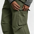 thumbnail image 4 of Men Wide Leg Cargo Pants Durable Twill Relaxed Fit Drawstring Outdoor Travel Trousers S-XL, 4 of 8