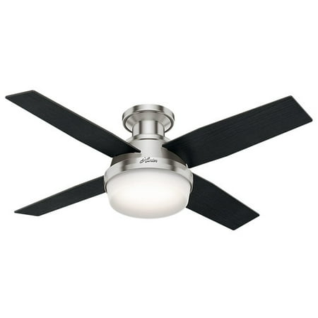 Hunter Fans 44 Quot Dempsey Low Profile With Light Brushed Low Profile Ceiling Fan With Light And Remote