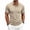 Khaki, variant on SAWOBUUN Men's Golf Shirt Short Sleeve Classic Button Collar Top with Striped Cuffs Casual Solid Color Slim Fit Tee