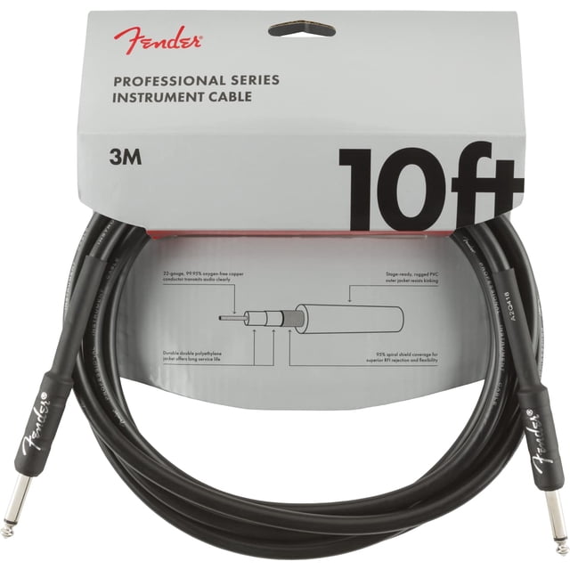 Cable para instrumentos Fender Professional Series, 10 pies, negro