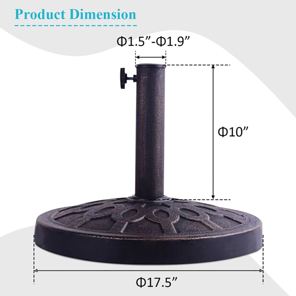 Aimee Lii 30lbs 18 Inches Heavy Duty Outdoor Patio Market Umbrella Base, Patio Umbrella Stand