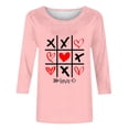 thumbnail image 5 of Tops de Cuello Redondo para las Mujeres Moda Impresa 3/4 Mangas Blusa Casual Top, Estante de Imitación, 5 of 5