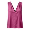 thumbnail image 7 of WRFWUL Womens Cotton Linen Tank Tops Deep V Neck Sleeveless Pleated Vest Loose Fit Solid Summer Casual Tank Shirts, 7 of 7
