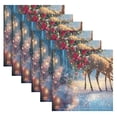 thumbnail image 6 of BZSMCE Satin Native Fab Cotton Dinner Napkin Reindeer Pulling Floral Sleigh Reusable, 6 of 8