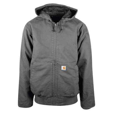 Carhartt Men's Grey Loose Fit Firm Duck Insulated Active Canvas Jacket ...