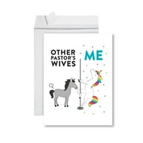 Koyal Wholesale Funny All Occasion Jumbo Card, Horse Unicorn, Blank Greeting Card with Envelope, Pastor's Wives