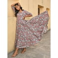 thumbnail image 4 of Janasya Indian Women's Pastel Green Cotton Floral Print Tiered Western Dress, 4 of 6