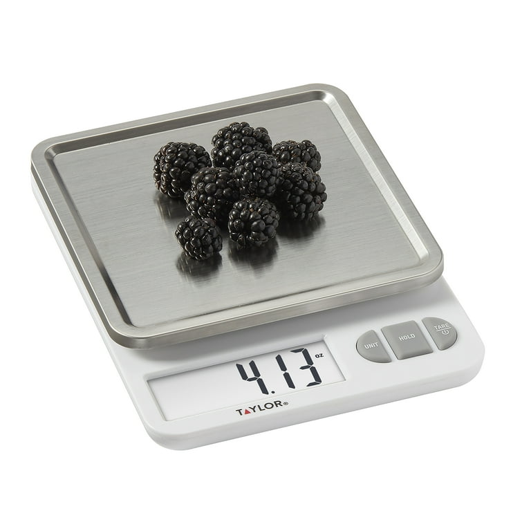 White Metal Kitchen Scale with Removable Tray