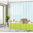 thumbnail image 5 of Ambesonne Hedgehog Shower Curtain, Mushroom Field Animal, 69"Wx84"L, Green Brown Pale Blue, 5 of 5