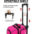 thumbnail image 4 of WOLT | Double Roller Bowling Bag for 2 Balls - Retractable Handle 40", Pink, 4 of 5
