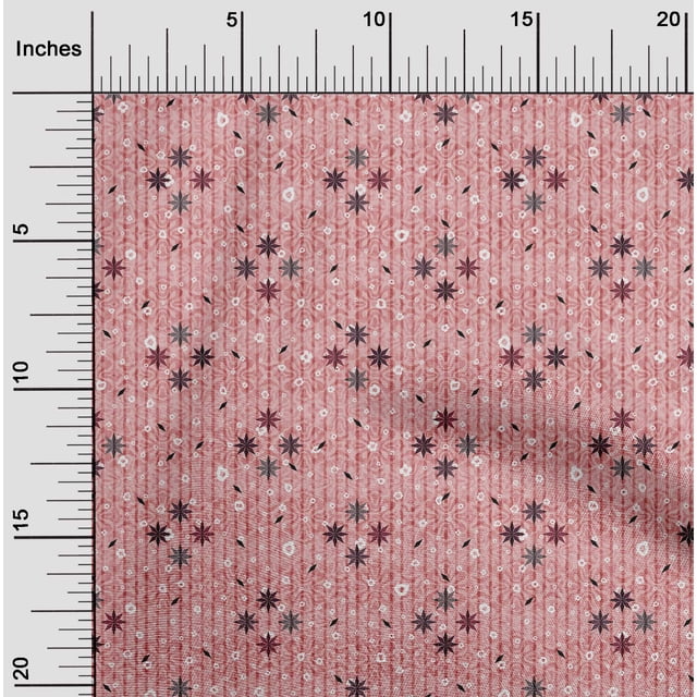 oneOone Cotton Cambric Peach Fabric Floral & Texture Craft Project Decor Fabric Printed By The Yards 56 Inches Wide