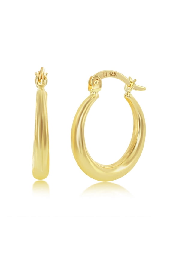 TheJewelryHut Designer Yellow Gold 18mm Hoop Earrings - 14K Gold