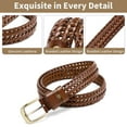 thumbnail image 3 of Woaeety Leather Braided Belts for Men, 1 3/8" Casual Woven Leather Belt for Men Jeans Golf Dress Pants with Gift Box, 3 of 11