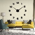 thumbnail image 6 of Farfi Modern DIY Acrylic Mirror Surface Wall Sticker Quartz Clock Living Room Decor (Black,S), 6 of 13