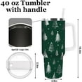 thumbnail image 2 of Christmas Tumbler 40oz Green Christmas Tree Tumbler with Lid Straw Laser Engraved Stainless Steel Cup with Handle for Xmas Winter Home Office Travel, 2 of 6