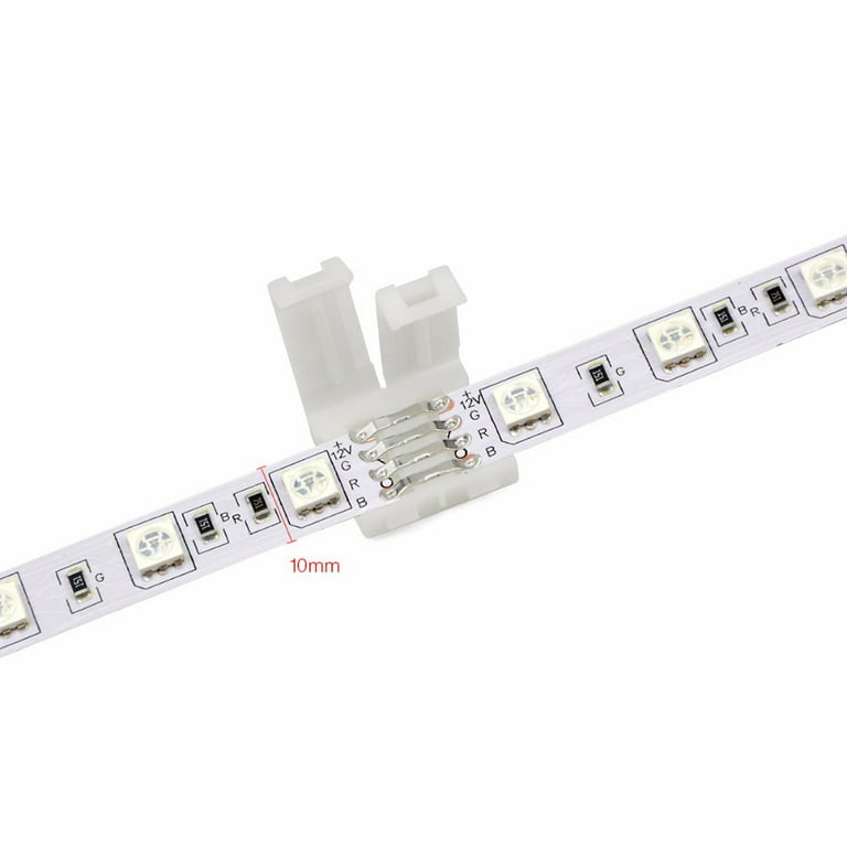 10pcs Pack RGB LED Light Strips Connector with 4Pin plug RGB LED Strip  Connector Cable for SMD 5050/3528 RGB LED Strip light - 15cm/6 Inch