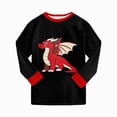 thumbnail image 7 of Gibobby Toddler Boys Pajamas Boy Fall Winter Pajamas Set 2PC Long Sleeve Crewneck Sleepwear Cute Print Pjs For Boys 1t 2t 3t 4t 5t Casual Kids Sleepwear Toddler Boys Clothes,Black,Size 5-6 Years, 7 of 7