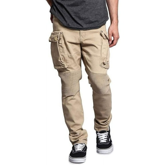 Men's Big Cargo Pocket Pants DL1065 - Khaki - 36/32 - G13E