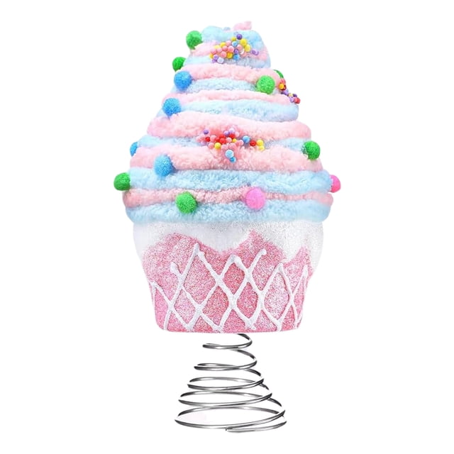 Inteprter Adorno para árbol de Navidad rosa de terciopelo, soporte estable y gran durabilidad. Adorno para árbol de Navidad de postre pastel. Kits de decoración para fiestas