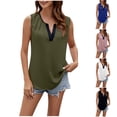 thumbnail image 1 of JDQJBZ Womens Camisole V Neck Sleeveless Chiffon Pullover Top with Solid Color Tank Top, 1 of 5