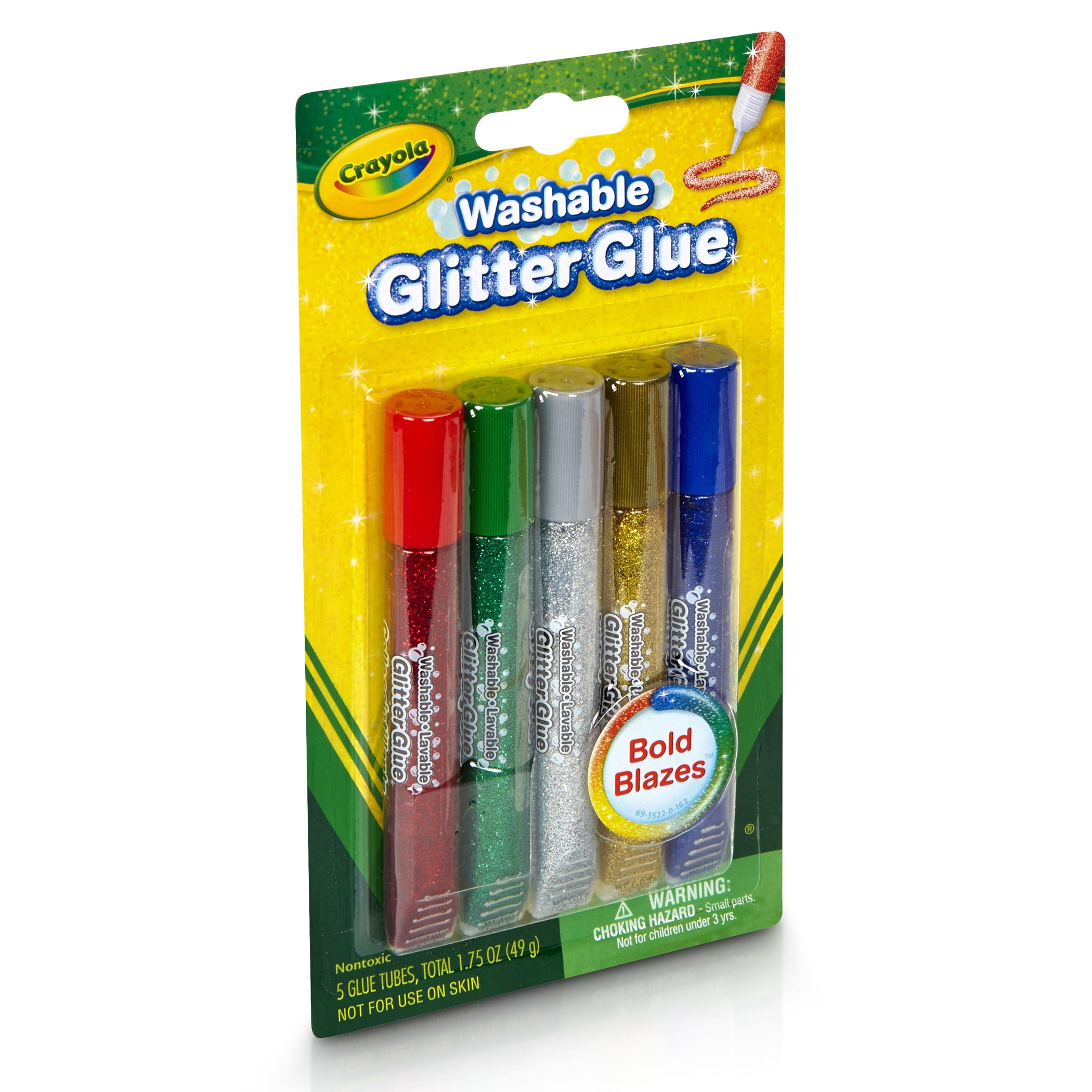 CrayolaÂ® Washable Glitter Glue, Bold, 5 Per Pack, 6 Packs