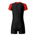 thumbnail image 2 of MSEMIS Unisex Boys Girls Rash Shirt One Piece Tankini Short Sleeve Boyshort Swimwear Color BlockRed 10, 2 of 5