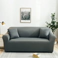 thumbnail image 2 of Stretch Sofa Cover Slipcover, Couch Covers for 3 Cushion Couch Sofa (74"-90") Furniture Protector 3 Seater Sofa with Elastic Bottom (Gray), 2 of 7
