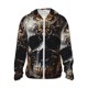 thumbnail image 1 of Fotbe Gold Pattern Black Skull Chaqueta con Protección Solar UPF 50+ para Hombre y Mujer, Camisa con Capucha y Bolsillos-Large, 1 of 7