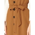 thumbnail image 7 of INSPIRE CHIC Women's Button Decor Bow Tie Waist Suspender Overall Jumper Dress XS Brown, 7 of 7