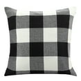 thumbnail image 1 of Coofit Check Pillow Case Linen Square Washable Cushion Pillow Cover Plaid Pillow Cover, 1 of 1