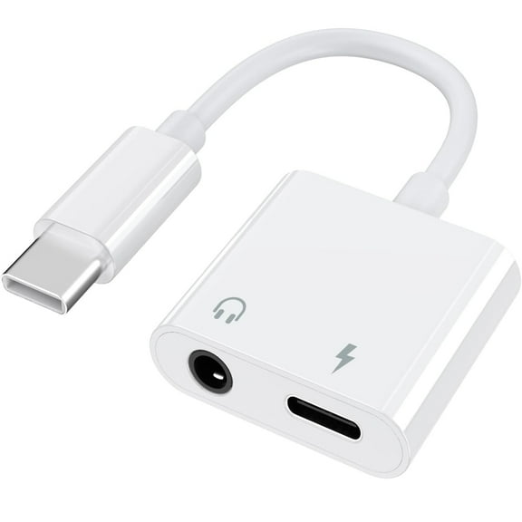 USB C to 3.5mm Headphone Jack and Charger Adapter, 2-in-1 Audio & Fast Charging Splitter for Apple iPhone 17/16/15/Pro/Pro Max, iPad, Samsung, Pixel, and More