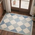 thumbnail image 6 of 2x6 Area Rugs for Hallway Machine Washable Low Pile Runner with Non Slip Backing, Diamond Print Pattern Light Weight Indoor Rug for Laundry Room, Bedroom, Bathroom, Diamond Dusty Blue, 6 of 6