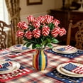 thumbnail image 5 of Miwamany 4th of July Patriotic Artificial Flowers Memorial Bouquet Fake Red Blue Cemetery Flowers for Grave 4th of July Memorial Day Independence Day Veterans Decoration, 5 of 6