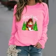 thumbnail image 1 of EGNMCR Chandail en Molleton de Noël Mode Femme Ample Imprimé de Noël Col Rond, 1 of 7