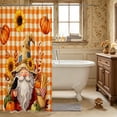 thumbnail image 3 of Erosebridal Kawaii Gnome Shower Curtain 72Wx72L,Autumn Pumpkin Sunflowers Bathroom Curtain,Orange White, 3 of 6
