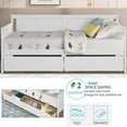 thumbnail image 3 of UHOMEPRO Daybed with Storage Drawers,Twin Bed Frame with Storage, Solid Wood Twin Bed Frame Sofa Bed for Living Room Guest Room Bedroom Furniture, No Box Spring Needed, White, 3 of 16