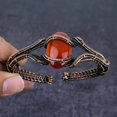 thumbnail image 2 of Natural Carnelian Gemstone Handmade Copper Wire Wrap Cuff Bangle Adjustable, 2 of 4