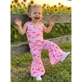 thumbnail image 4 of BemeyourBBs Western Baby Girl Cowgirl Outfits Toddler Baby Girl Summer Clothes Horse Star Hat Print V Neck Sleeveless Button Down Tank Vest Tops and Bell Bottoms Flare Pants Set, 4 of 9