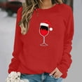 thumbnail image 6 of Busydd Christmas Shirts for Women Trendy Holiday Graphic Long Sleeve Sweatshirt for Women Comfy Cotton Round Neck Womens Sweatshirts L, 6 of 6