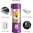 thumbnail image 4 of Jinsinto Portable USB Rechargeable Fruit Blender, Mini Blender for Smoothie, Milkshake, Fruit Juice, Portable Blender 350-420ml 6 Blades for Sports and Travel, BPA Free, Christmas Gift, 4 of 5