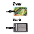 thumbnail image 4 of Tennis Court Watercolor Faux Leather Travel Luggage Tag, 4 of 7